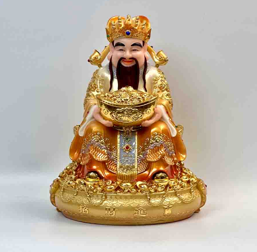 Tượng Thần Tiền Thần Tài Đá Vàng Cao Cấp Đế Tròn.png